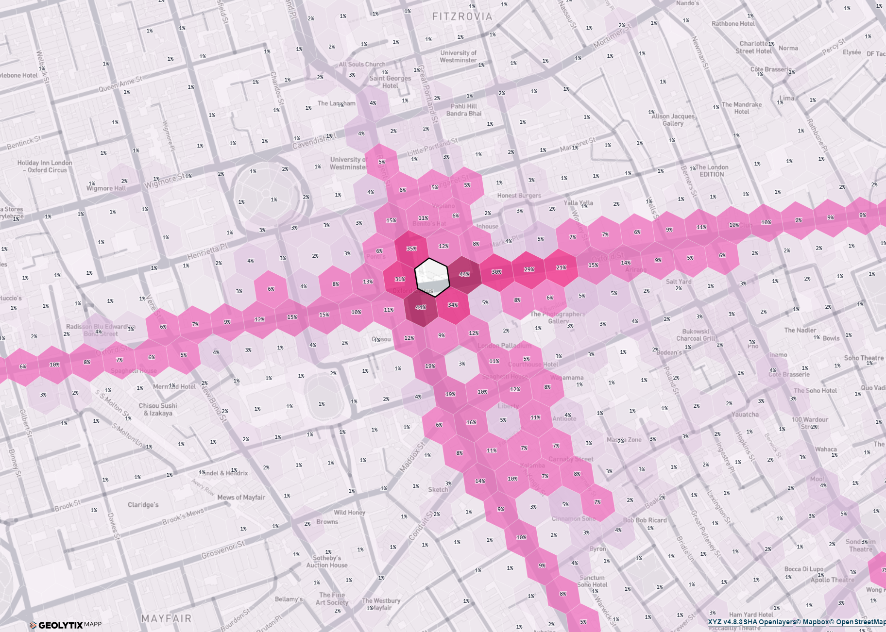 Interaction Surfaces: Understand common pedestrian movement patterns for better site location